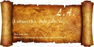 Lehoczki Adrián névjegykártya